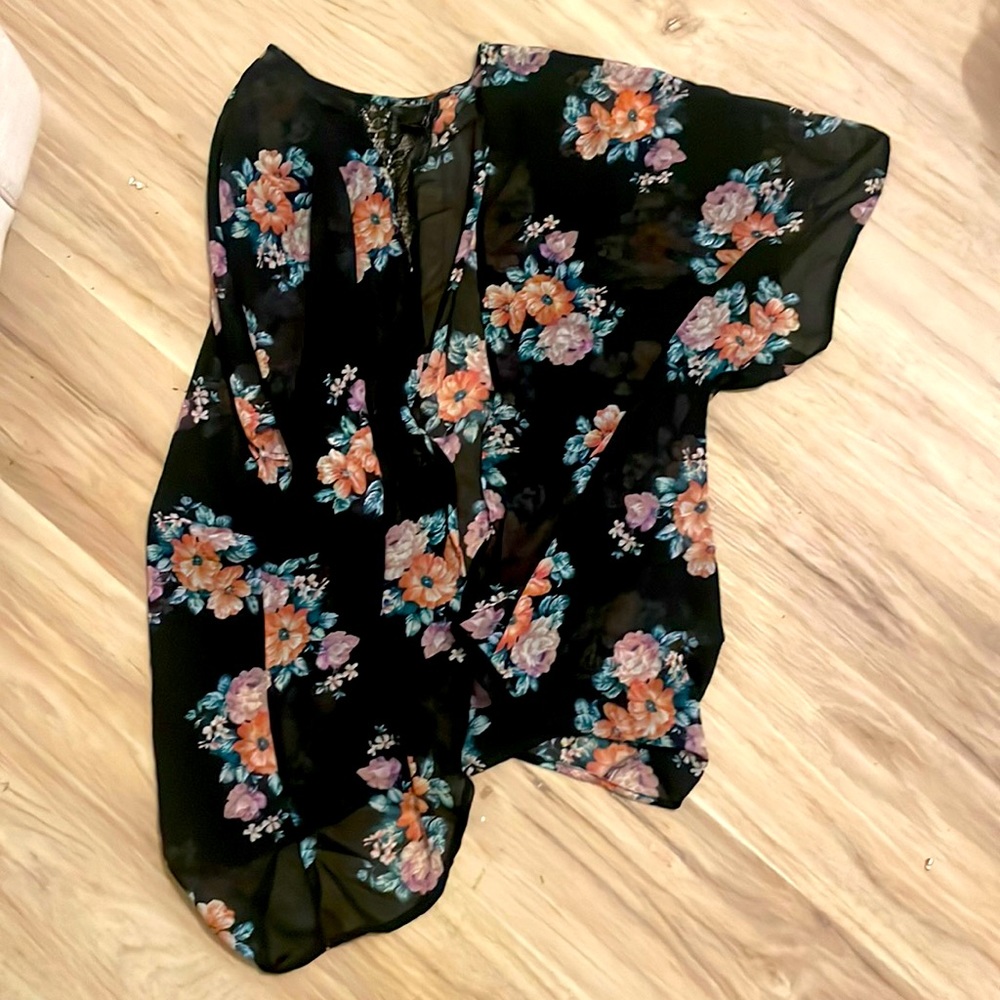 Floral coverup up jacket